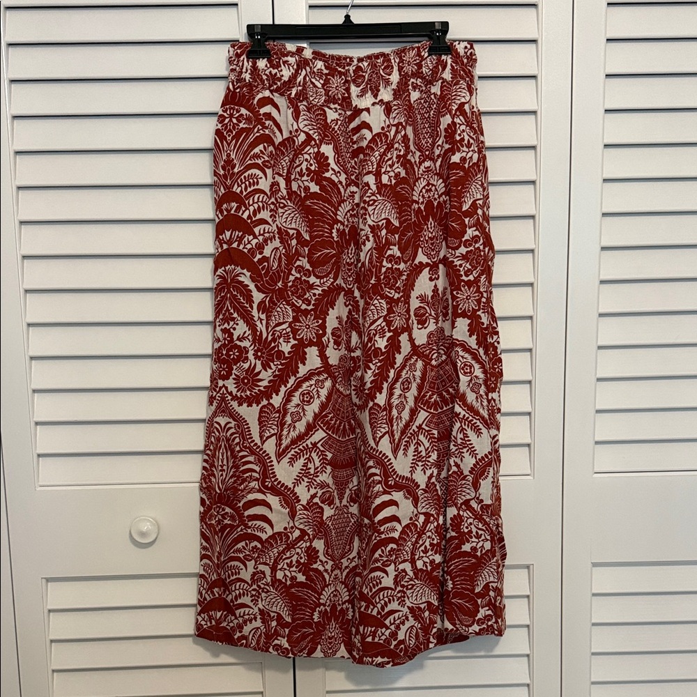 Anthropologie Floral Orange and White Women's Pants